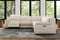 Valencia Ellie Top Grain Leather L-Shape Sofa, Beige