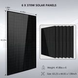 Off Grid Solar Kit 6000W 24/ 48VDC 120V/240V LifePO4 10.24KWH Lithium Battery 6 X 370 Watt Solar Panels SGK-PRO64/ SGK-PRO62