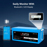 12V 100Ah/ 200Ah LiFePo4 Deep Cycle Lithium Battery Bluetooth / Self-Heating / IP65