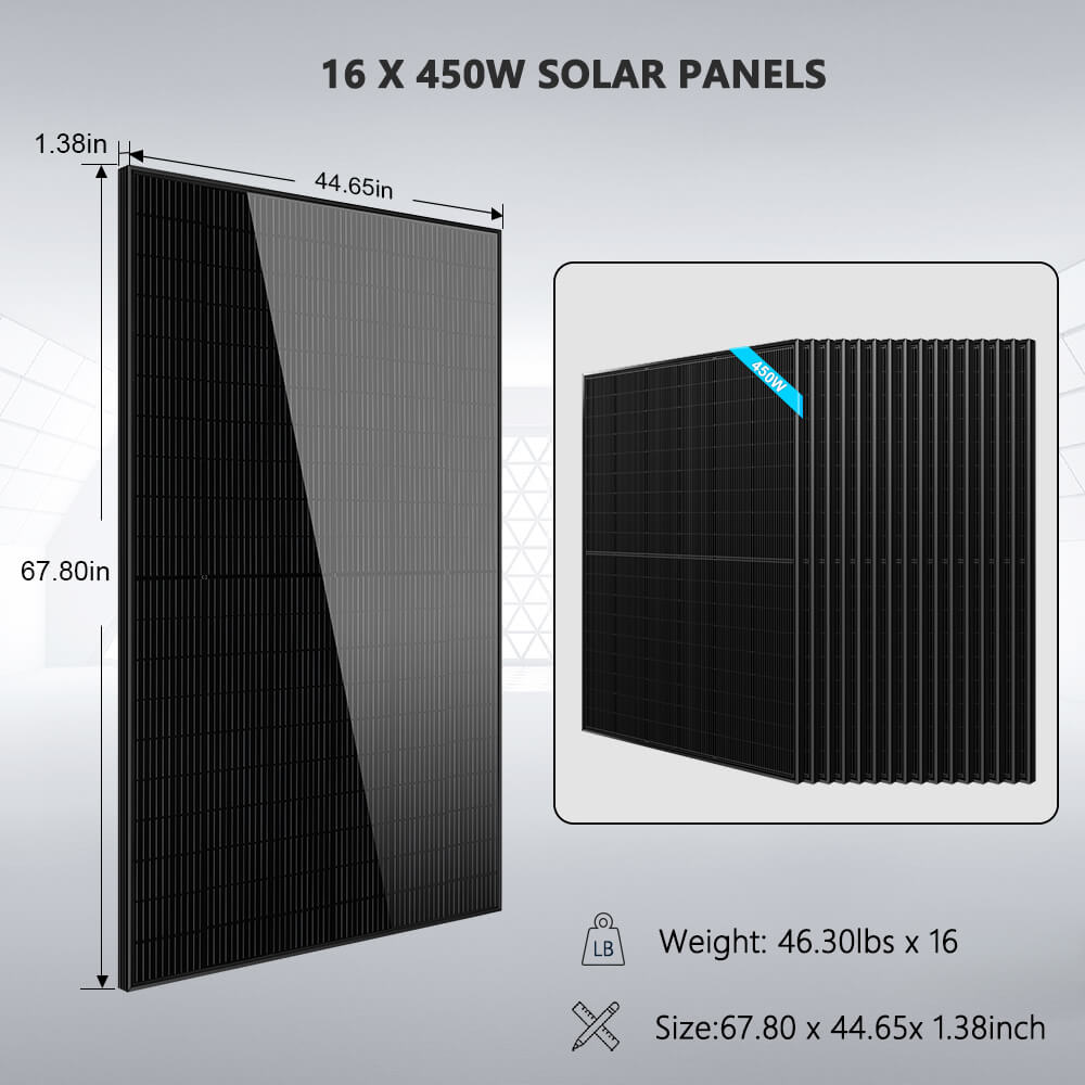 Hybrid Solar Kit 11.4KW 48V Split Phase 20.48KWH/51.2KWH Lithium Battery 450 Watt Solar Panel (Optional) SGH-11N2E/ SGH-11N5E
