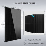 Hybrid Solar Kit 11.4KW 48V Split Phase 20.48KWH/51.2KWH Lithium Battery 450 Watt Solar Panel (Optional) SGH-11N2E/ SGH-11N5E