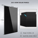 Hybrid Solar Kit 11.4KW 48V Split Phase 30.72KWH Lithium Battery 28 X 450 Watt Solar Panel (Optional) SGH-11N3E