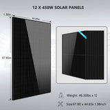 Complete off Grid Solar Kit 12000W 48V 120V/240V output 10.24KWH Lithium Battery 5400 Watt Solar Panel SGK-12MAX