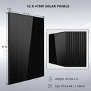 SUNGOLD POWER Off Grid Solar Kit 10000W 48VDC 120VAC/240V 20.48KWH Powerwall Lithium Battery 12 X 415 Watts Solar Panels SGM-10M2T