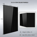 SUNGOLD POWER Off-Grid Solar Kit 13000W 48VDC 120V/240V LifePo4 20.48KWH Lithium Battery 14 X 415 Watts Solar Panels SGR-13KM
