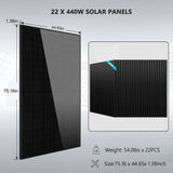 Off Grid Solar Kit 13000W 48VDC 120V/240KWH LiV LifePo4 25.6KWH Lithium Battery 22 X 450 Watts Solar Panels SGR-13K25E