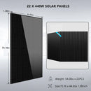 SUNGOLD POWER Off Grid Solar Kit 13000W 48VDC 120V/240V LifePo4 25.6KWH Lithium Battery 22 X 440 Watts Solar Panels SGR-13K25E
