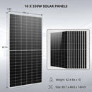 SUNGOLD POWER OFF GRID SOLAR KIT 10 X 550 WATTS SOLAR PANELS 4 X 5.12KWH POWERWALL LITHIUM BATTERY 10KW SOLAR INVERTER 48VDC 120V/240V SGM-10K20