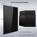 SUNGOLD POWER OFF GRID SOLAR KIT 16KW 48VDC 120V/240V LIFEPO4 25.6KWH LITHIUM BATTERY 32 X 415 WATTS SOLAR PANELS SGR-16K25E