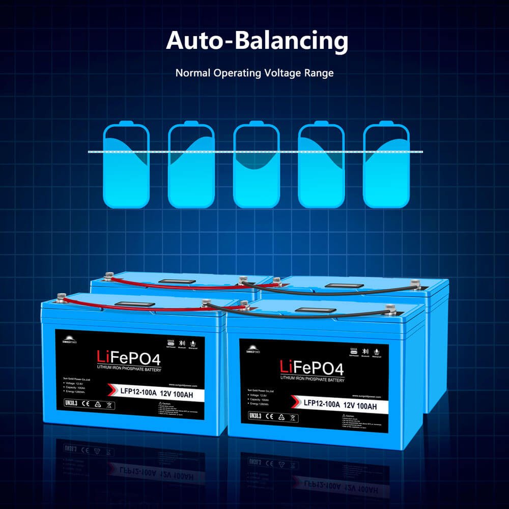 12V 100Ah/ 200Ah LiFePo4 Deep Cycle Lithium Battery Bluetooth / Self-Heating / IP65