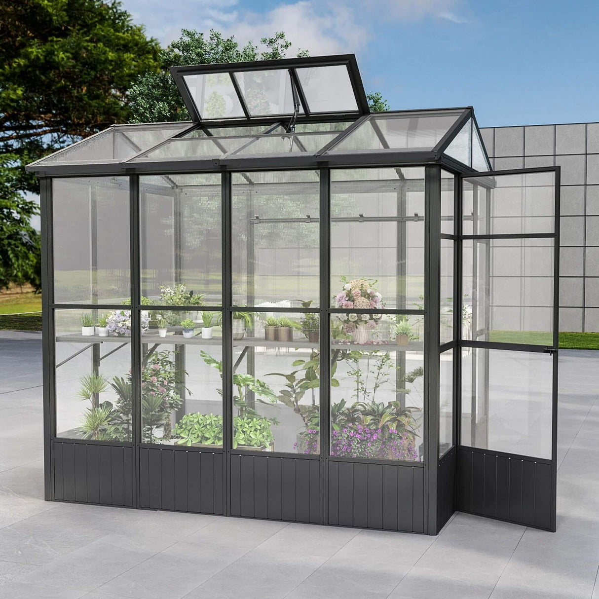 [06X08FT] Heavy-Duty Outdoor Polycarbonate Greenhouse With Fully Automatic Temperature Control Vent (SAK51892)