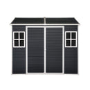 [06x08FT] Outdoor Resin Patio Garden Shed With Floor, 2 Windows, And Lockable Doors (SAK54953)
