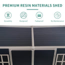 [06x08FT] Outdoor Resin Patio Garden Shed With Floor, 2 Windows, And Lockable Doors (SAK54953)