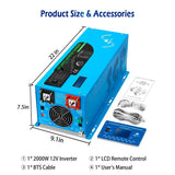 2000W/ 3000W/ 4000W DC 12V Pure Sine Wave Inverter With Charger