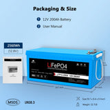 2 X 12V 200Ah LiFePo4 Deep Cycle Lithium Battery Bluetooth / Self-Heating / IP65