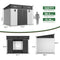 [07X10FT] Heavy Duty Weather-Resistant Polypropylene Storage Shed With Floor And Reinforced Steel Frame (SAK67455)