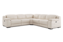 Valencia Ellie Top Grain Leather L-Shape Sofa, Beige