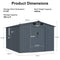 [08x10FT] Large Outdoor Metal Storage Tool Shed With Window And Lockable Doors (SAK32987)