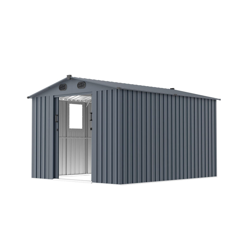 [08x10FT] Large Outdoor Metal Storage Tool Shed With Window And Lockable Doors (SAK32987)