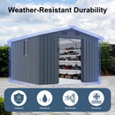 [08x10FT] Large Outdoor Metal Storage Tool Shed With Window And Lockable Doors (SAK32987)