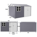 [08X10FT] Outdoor Garden Tool Shed With Thickened Galvanized Steel, Sloped Roof, Vents And Double Lockable Doors (SAK66582)