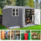 [08X10FT] Outdoor Garden Tool Shed With Thickened Galvanized Steel, Sloped Roof, Vents And Double Lockable Doors (SAK66582)
