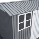 [08X10FT] Outdoor Garden Tool Shed With Thickened Galvanized Steel, Sloped Roof, Vents And Double Lockable Doors (SAK66582)
