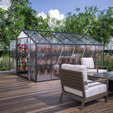 [08X12FT] Large Outdoor Heavy-Duty Polycarbonate Walk-In Greenhouse With Double Swing Doors And Two Ventilation Windows (SAK73651)