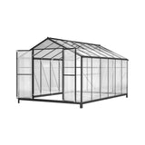 [08X12FT] Large Outdoor Heavy-Duty Polycarbonate Walk-In Greenhouse With Double Swing Doors And Two Ventilation Windows (SAK73651)