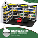 [08X12FT] Large Polypropylene Storage Shed With Reinforced Floor And Lockable Swing Doors (SAK07451)