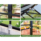 [08x16FT] Premium Polycarbonate Outdoor Walk-In Patio Greenhouse With Double Swing Doors, 4MM (SAK79206)