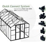 [08x16FT] Premium Polycarbonate Outdoor Walk-In Patio Greenhouse With Double Swing Doors, 4MM (SAK79206)