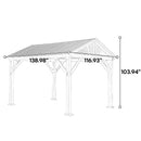 [09X11] Heavy Duty All-Weather Hard Top Wooden Carport Gazebo With Galvanized Steel Roof (SAK39187)