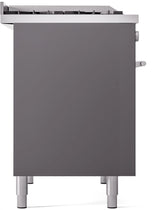 ILVE Professional Plus II 40-Inch Freestanding Natural Gas Dual Fuel Range with 6 Sealed Burner in Matte Graphite (UPD40FWMPMG)