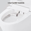 1/1.28 GPF Smart Compact Dual Flush Tankless Toilet Bidet Combo With Self-Cleaning Nozzle And Foot Sensor Flush (SAK58021)