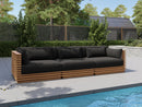 Valencia Elise Fabric Sectional Outdoor Three Seats Sofa, Black