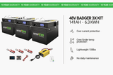 BADGER 48V 6.3kWh Lithium Battery 3x Kit