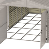 10.5x31 ft Vinyl Garage, Vinyl Storage Shed with Foundation, 2 Windows & Side Doors