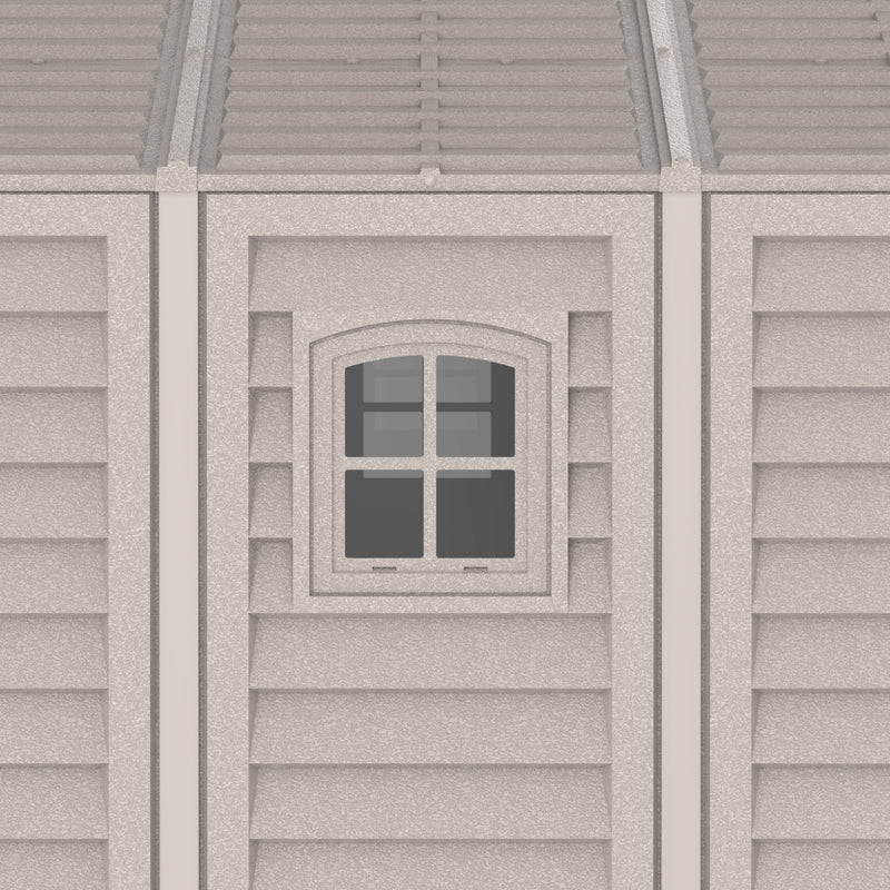 10.5×23 ft Vinyl Garage, Vinyl Storage Shed with Foundation, 2 Windows & Side Doors
