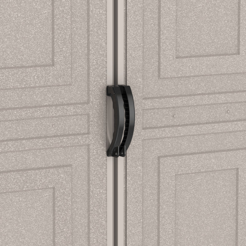 10.5×23 ft Vinyl Garage, Vinyl Storage Shed with Foundation, 2 Windows & Side Doors