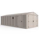 10.5×23 ft Vinyl Garage, Vinyl Storage Shed with Foundation, 2 Windows & Side Doors