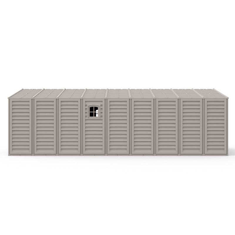 10.5×23 ft Vinyl Garage, Vinyl Storage Shed with Foundation, 2 Windows & Side Doors