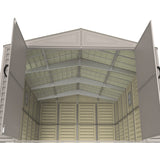 10.5x31 ft Vinyl Garage, Vinyl Storage Shed with Foundation, 2 Windows & Side Doors