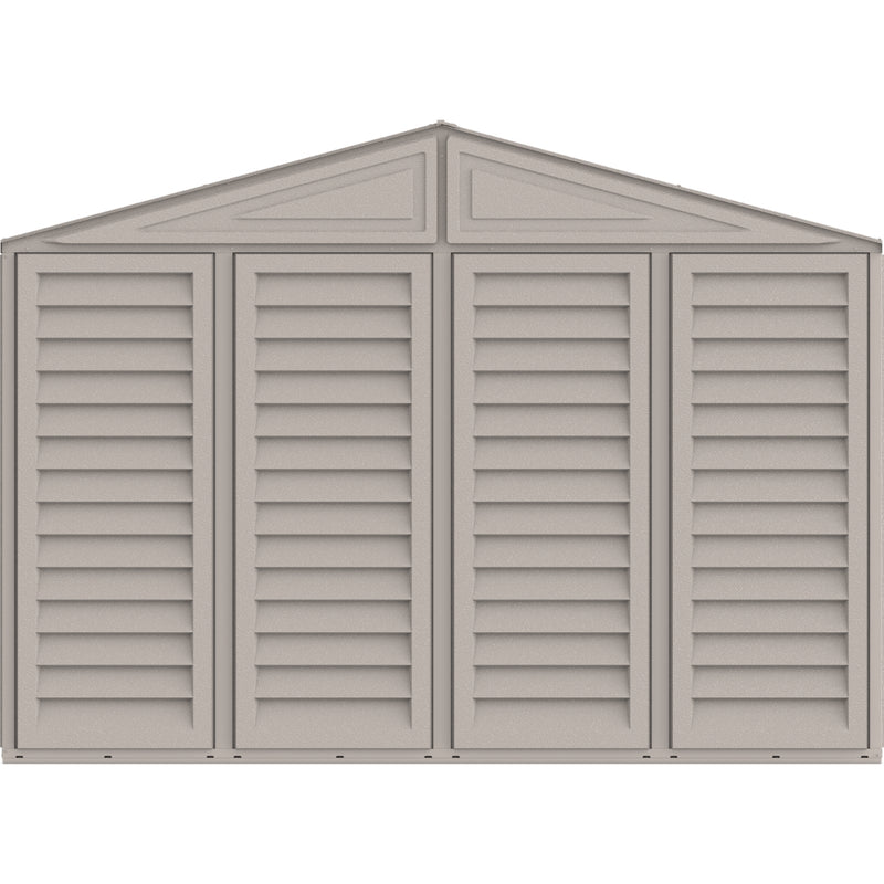 10.5×23 ft Vinyl Garage, Vinyl Storage Shed with Foundation, 2 Windows & Side Doors
