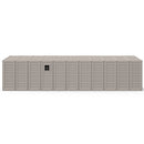 10.5x28.5 ft Vinyl Garage, Vinyl Storage Shed with Foundation, 2 Windows & Side Doors