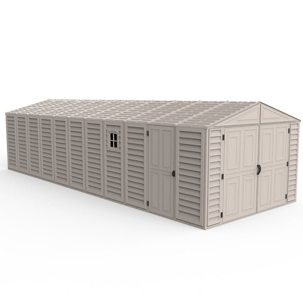 10.5x31 ft Vinyl Garage, Vinyl Storage Shed with Foundation, 2 Windows & Side Doors