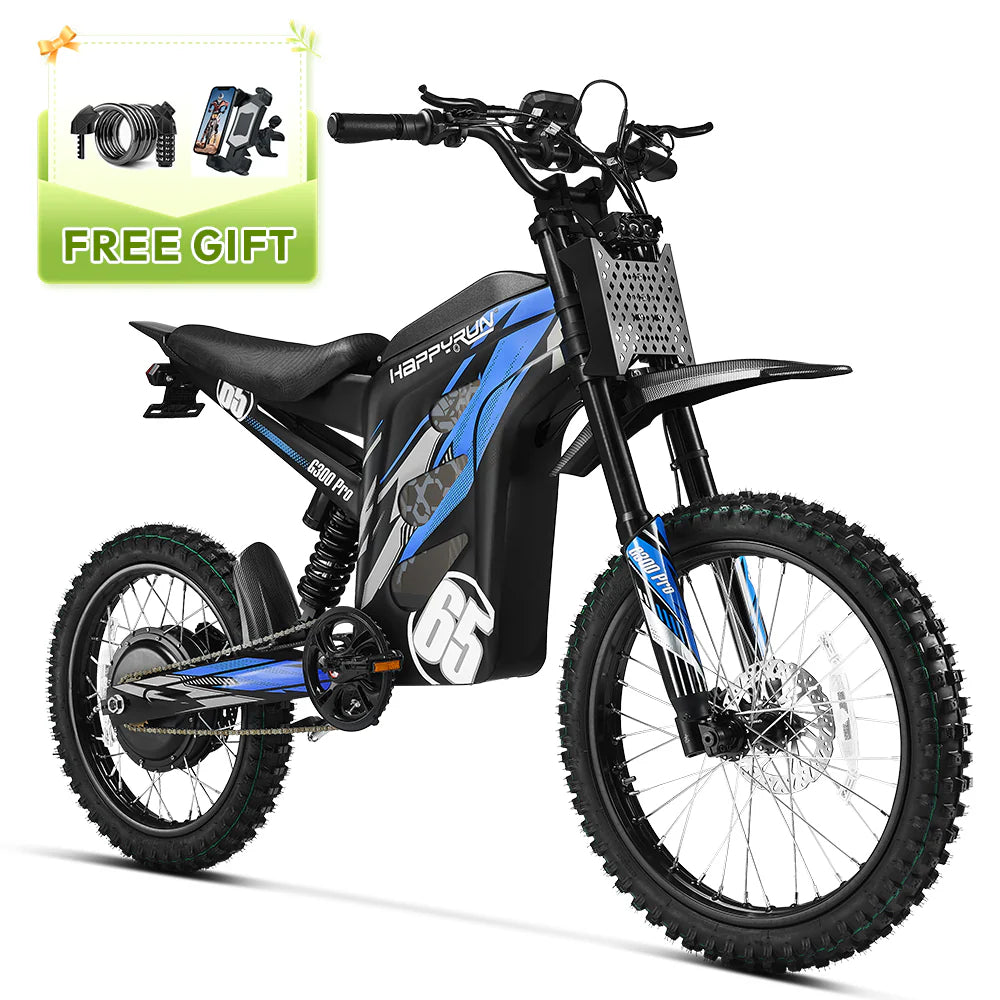 HappyRun | G300 Pro 72V/30Ah 6500W Off-Road Electric Dirt Bike | G300