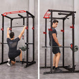 1000LBS Multi-Functional Barbell Rack Squat Power Cage With Weight Bench (SAK35822)