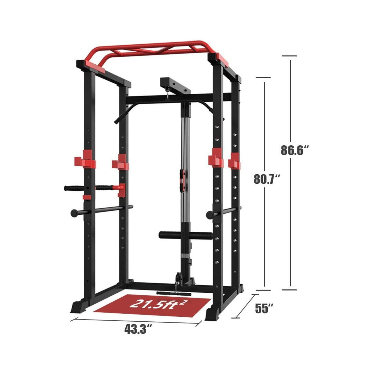 1000LBS Multi-Functional Barbell Rack Squat Power Cage With Weight Bench (SAK35822)
