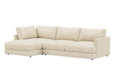 Valencia Serena Leather Three Seats with Left Chaise Sectional Sofa, Beige